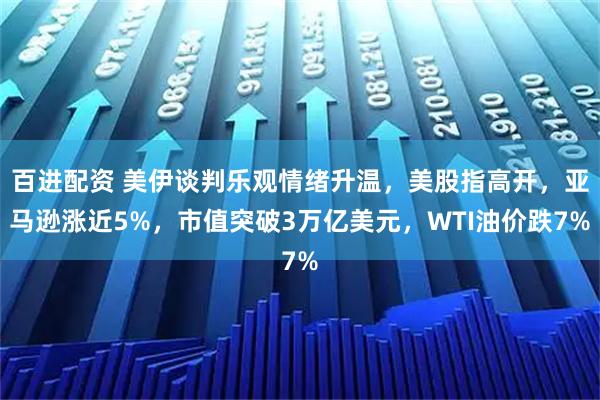 百进配资 美伊谈判乐观情绪升温，美股指高开，亚马逊涨近5%，市值突破3万亿美元，WTI油价跌7%